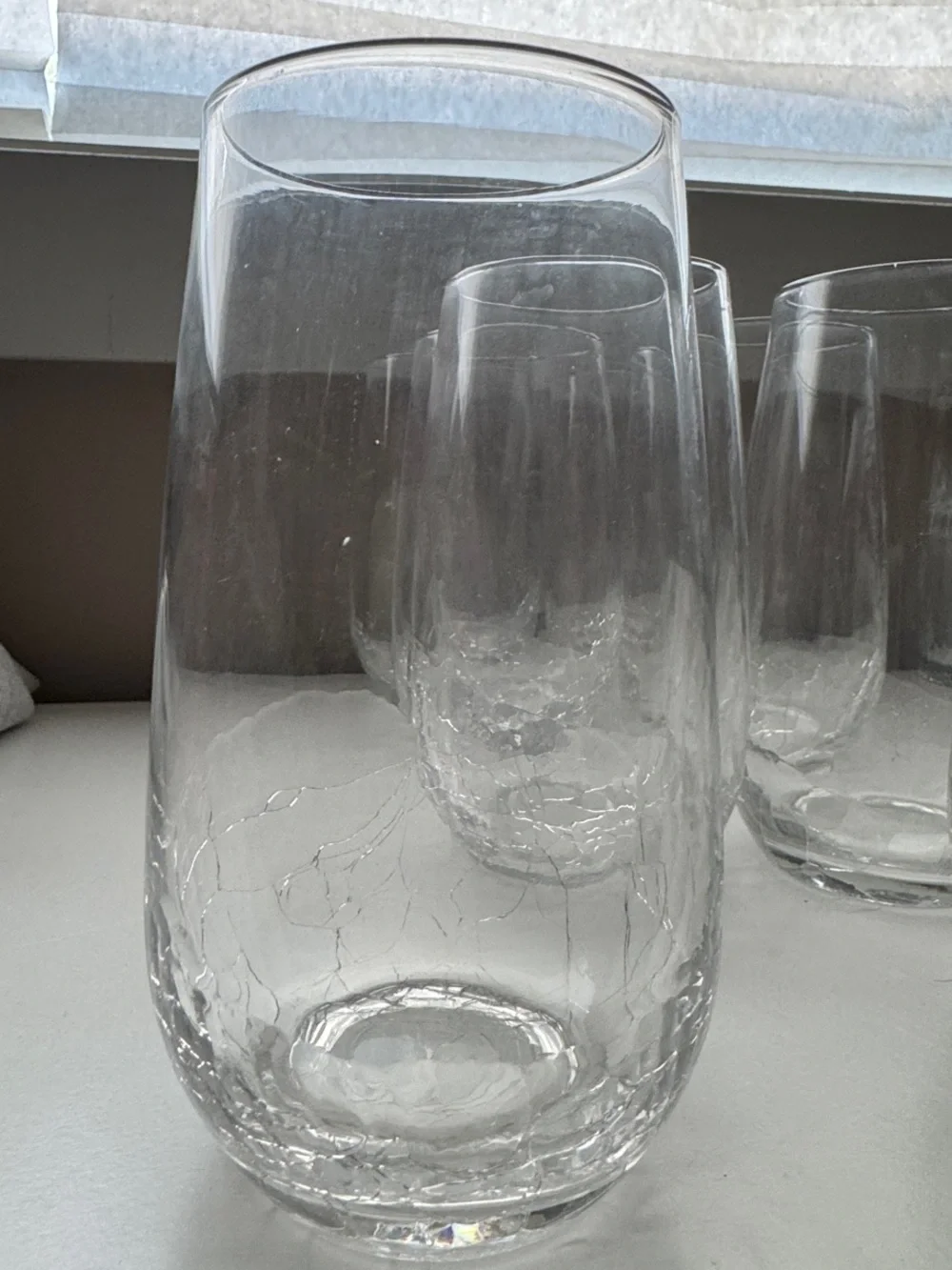 Pier 1 Clear Crackle Glass Vase - Transparent
